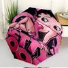 Betty Boop Print Automatic Open Close Umbrella, Portable Foldable Umbrella, for Outdoor Commute Camping Trip, Ideal Birthday Gift