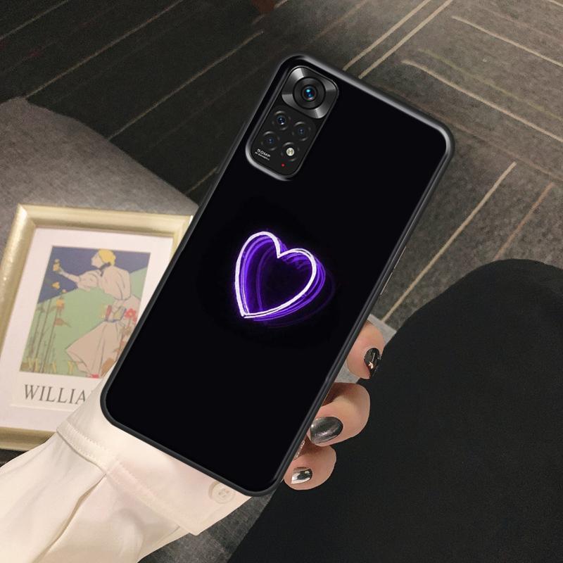 Purple Colour Neon Light Case For Redmi Note 12 Pro 8 9 10 11 Pro Note 12S 11S 10S 9S 8T Redmi 12C 10C 10A 9C Cover