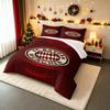 3 Piece Bedding Set with Duvet Cover and 2 Pillowcases - Bayern Munich FC Red Glow Ring Crest Print - Dark Crimson Soccer Decor for Football Fans