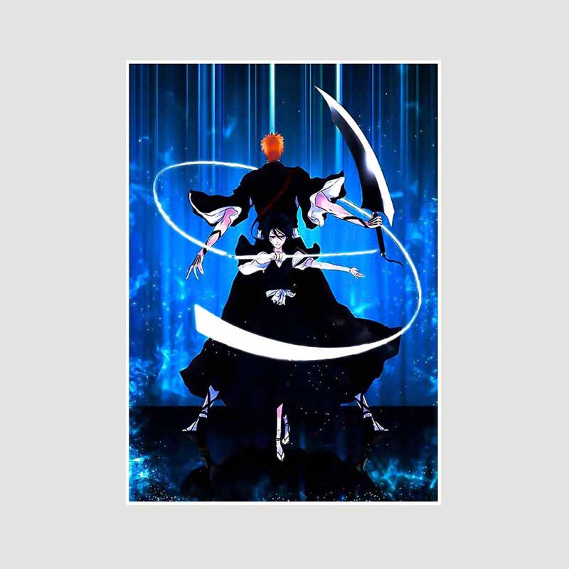 Japanese Anime Bleach Poster Decor Retro White Paper Posters and Prints Wall Art Painting Bedroom Bar Cafe Decoration Mural Fans Collection Gifts