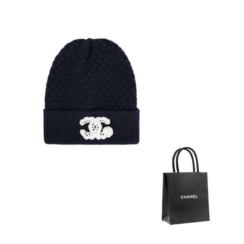

CHANEL [25A Early Autumn] Brand logo embroidery details - Velvet hat, same style for men and women, couple style, black чорний