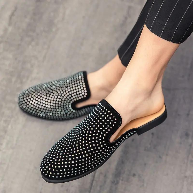 Fashion Slides Mules Half Outdoor Men's Shoe Flat Summer Sale High Quality Fashion Trend 2025 Elegant Rubber Low Price Fun Male Slipper