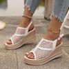 New Summer Fashion Sandals Wedge-heeled Waterproof Platform Thick-soled Roman Platform-soled Sandals Large Size Women's Shoes