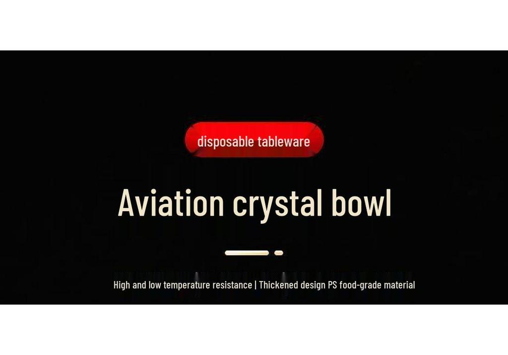 Disposable Aviation Crystal Bowl - Thickened, Food-Grade, Hot Pot & Sauce Bowl
