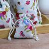 20pcs Mini Drawstring Linen Pouch Cartoon Packaging Coin Purse Jewelry Storage Bag  Gift Bag