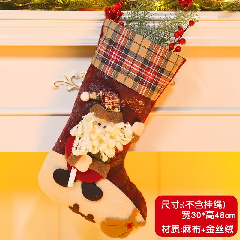 Christmas Stockings Socks Santa Snowman Hanging Xmas Tree Ornaments Christmas Decor for Home New Year Navidad Candy Gift Bags