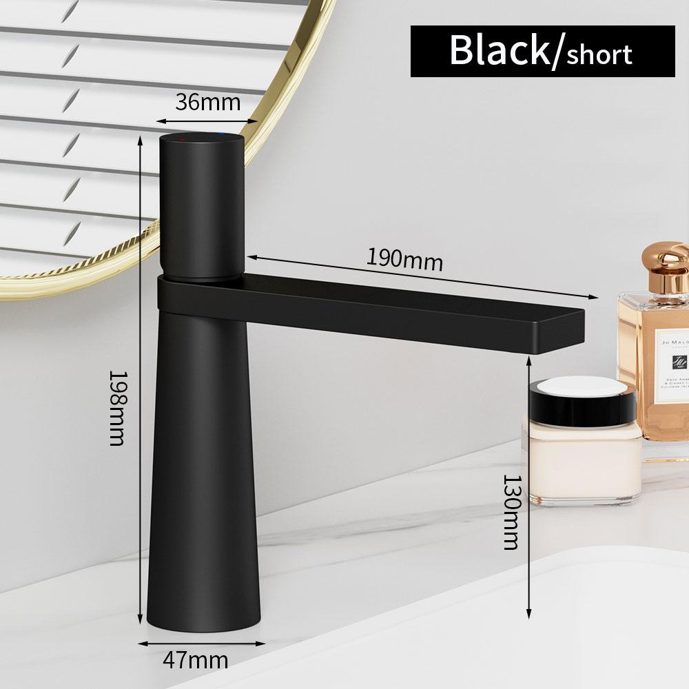 Black Basin Faucet Modern Copper Bathroom Mixer Taps Crane Deck Installation Hot and Cold Water Faucets Sink Faucet for Bathroom