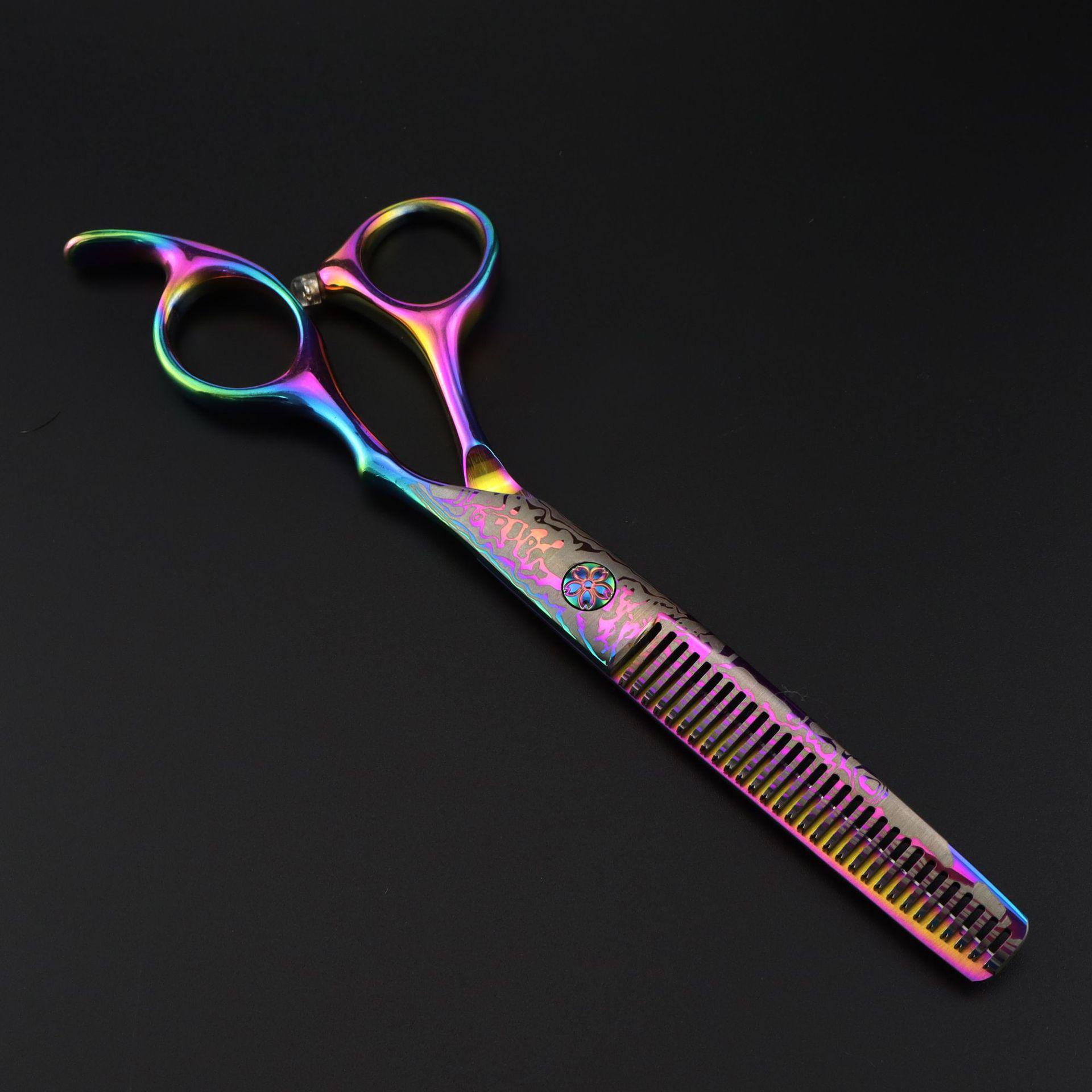 6.0 Color Damascus Hairdressing & Thinning Barber Scissors