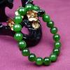 1pc 8mmnatural Green Glass Bracelet, Good Luck Bracelet, Lucky Bracelet for Family and Friends, Unisex
