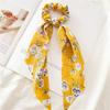 Hair Tie Floral Print Long Ribbon Hair Rope Easy to Wear Bun Half-Tied Hairstyles Ponytail Holder Hair Accessory