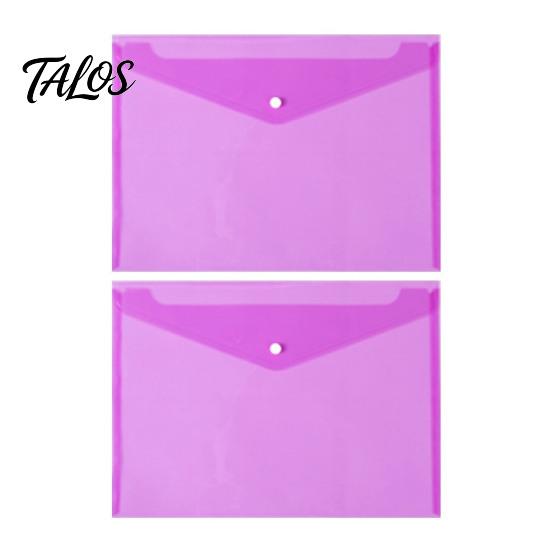 Clear File Organizer 2PCS A4 Size Document Folders with Snap Closure, Waterproof Thickened PVC Storage Pouch Organizer, Lightweight Bag for Office And