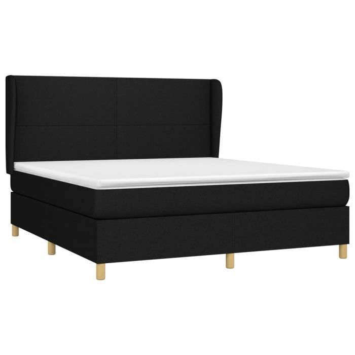 VidaXL Divan Bed with Mattress Black 180x200 Cm Fabric - Model 3128383
