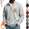 **Sudadera de Media Cremallera para Hombre Cuello Alto Forrada de Forro Polar Casual Moda Otoño Invierno**
