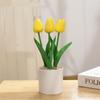 Artificial Tulip Flower Bonsai Ornaments Simulation Fake Potted Bouquet For Home Office Room Desk Decor