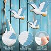 3 Pcs Wood Seagull Beach Wall Art Nautical Coastal Theme Flying Sea Birds Wall Sculpture Lake House Ocean Ornaments for Home Bathroom