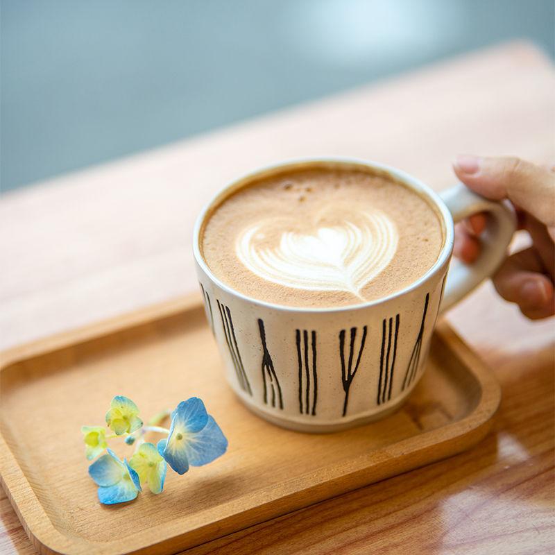 Hand-Brewed Coffee Cup With Spoon, High-Value Ceramic, Good-Looking Household Large-Diameter Water Cup With Minor Flaws