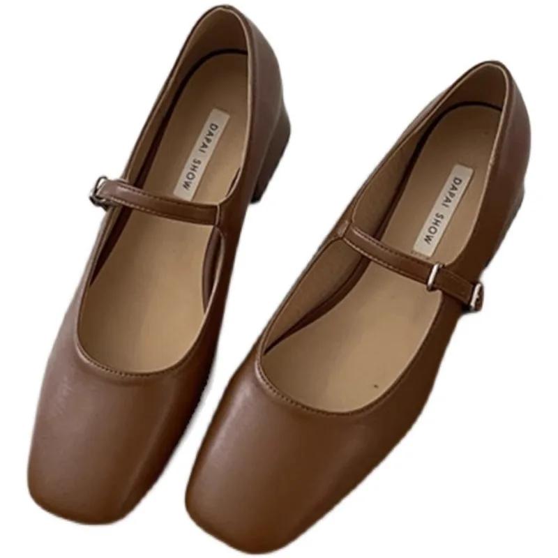 Chaussures Femme Mode Talons Carrés Mary Jane Sandales Été Nouveau Tendance Peu Profond Élégant Zapatos mujer 2024 Extérieur Robe