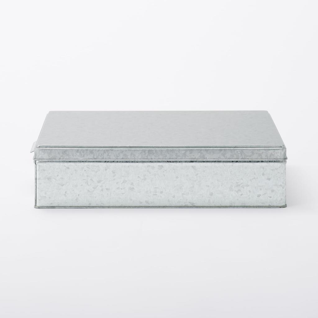 MUJI stor galvaniserad järnlåda KGG25A1S, 8,5 cm hög,
