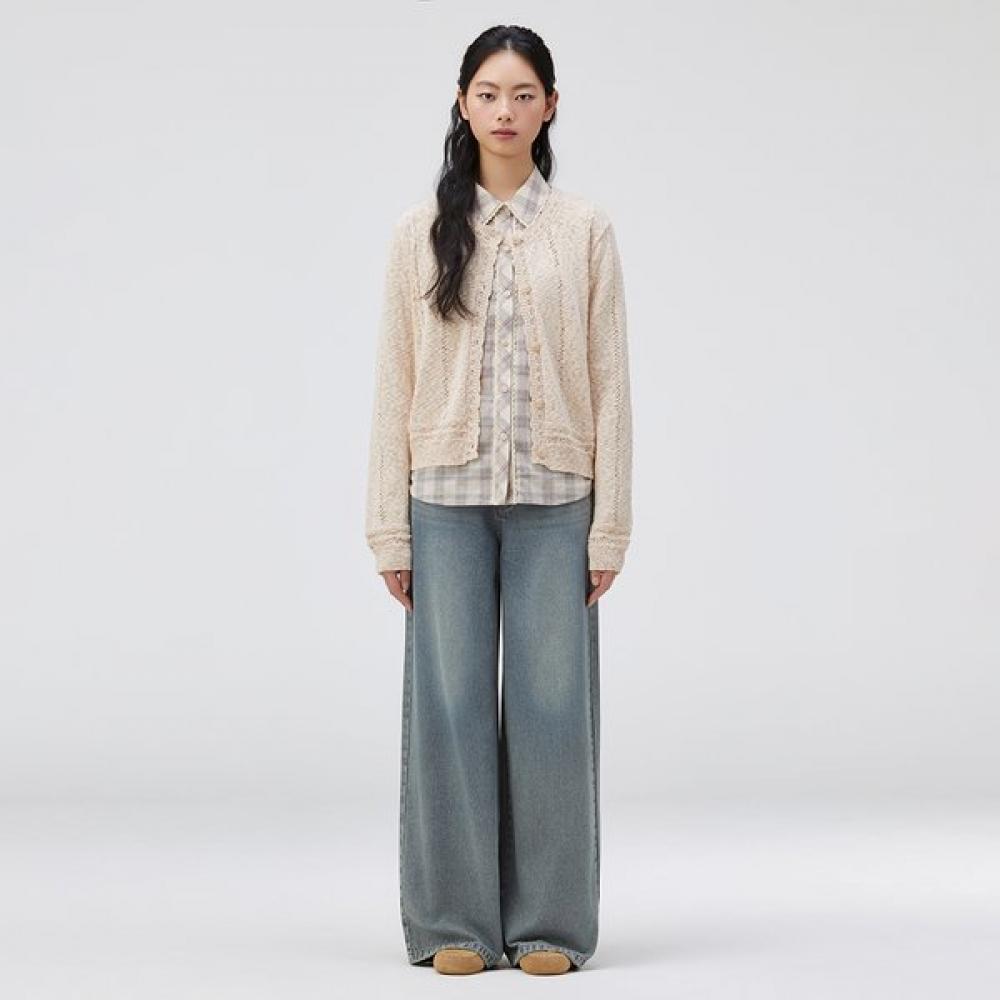 

Thursday Island Round Neck Scallop Cardigan T262mcd135w Light beige (BE)/S