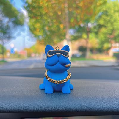 Anime Personality Bulldog Car Interior Decoration Trend Sunglasses Bulldog Auto Center Console Ornaments For Car Accessories