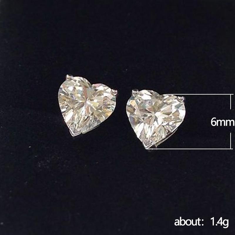 Fashionable Mini Heart-Shaped Zircon Stud Earrings For Women, Heart-Shaped Colorful Diamond Multi-Color Earrings