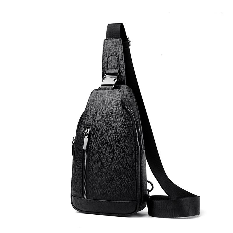

Модная мужская нагрудная сумка, одноплечная сумка-кроссбоди, многофункциональный рюкзак для поездок на работу, спортивный и повседневный, маленький чёрный