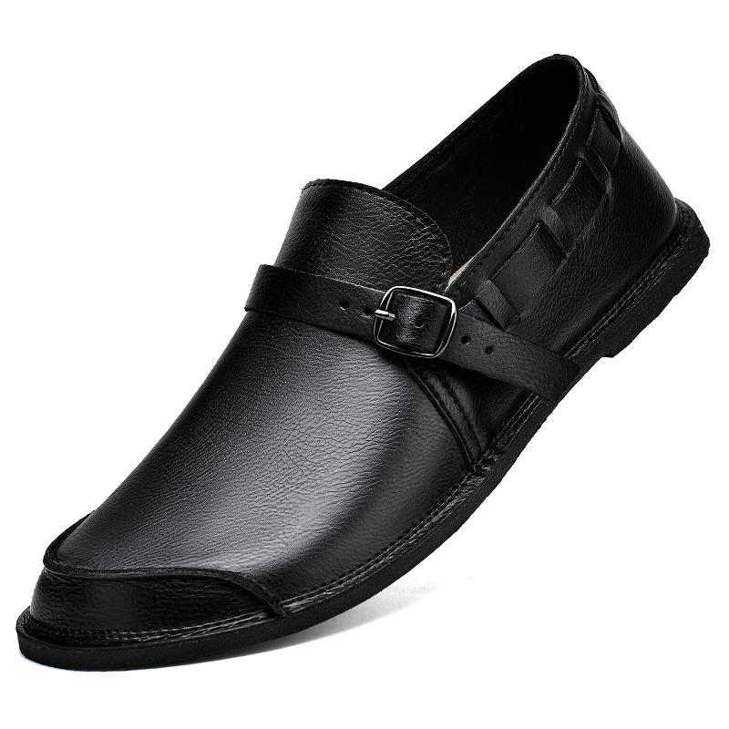 Retro Brown Leather Men's Loafers Classic Wedding Shoes Male Comfortable Business All Match Casual Oxford Shoes