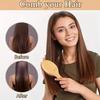 Wooden Bamboo Paddle Hair Brush Natural Air Cushion Scalp Massage Comb Detangling Anti-Static Hairbrush For Real Hair Wig