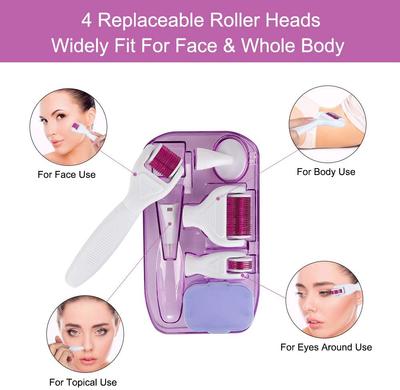 Derma Stamp Mesotherapie Microniddle Roller 6 IN 1 für Gesicht Körper Bart Derma Roller Titan für Haarwachstum Mesoroller Dermaroller