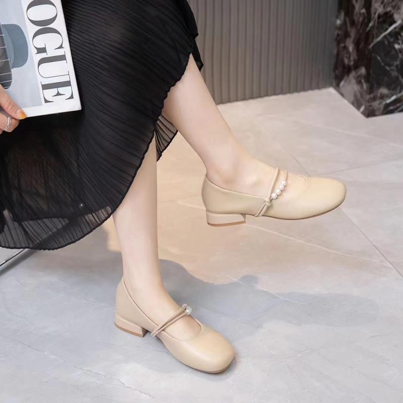 Super soft leather new Chinese shoes 2025 summer new single shoes fairy Doudou shoes super fire Mary Jane grandma shoes
