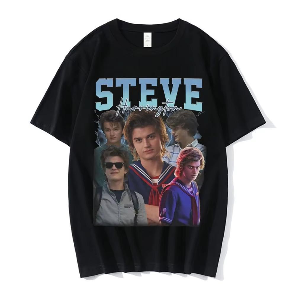 

Steve Harrington T-shirts Men s Graphics Print T-shirt Unisex Short Sleeve Oversize Pure Cotton T Shirt Harajuku Streetwear Tops S разноцветный
