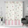 2pcs Floral Elegant Curtains Light Filtering Rod Pocket Living Room Bedroom Decor Pink Rose Pattern Window Treatment