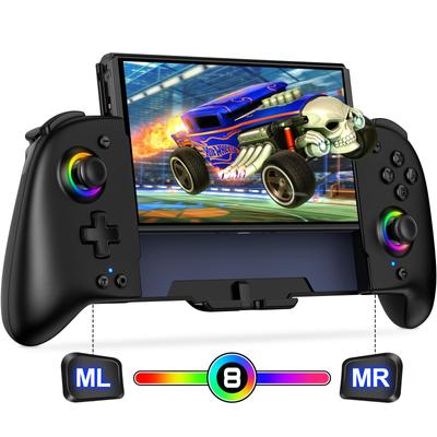 Ovladač přepínačů RGB světlo Funkce makra Přenosný ovladač režimu pro Nintendo Switch Grip Controller editace programu Gyro senzor Vibration Rapid