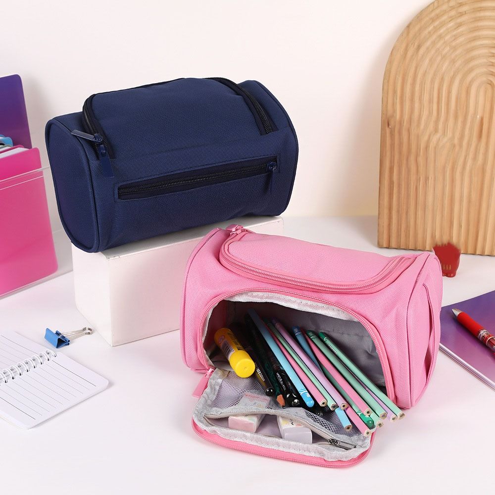 Oxford Cloth Double-Layer Pencil Case Wear-resistant Stationery Organizer Pencil Bag  Boy Girl
