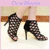 Elegant Women Open Toe Ankle Booties With Chunky Block Heel For Fashion Forward Style