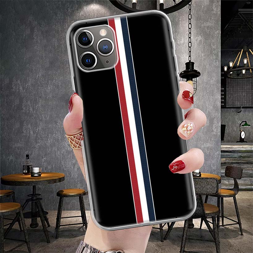 Luxury Sports Line Cool Stripes Soft Phone Case For IPhone 11 17 Air 16E 16 Pro Max 15 + 14 Plus 13 Mini 12 Apple 7 SE 8 Fundas