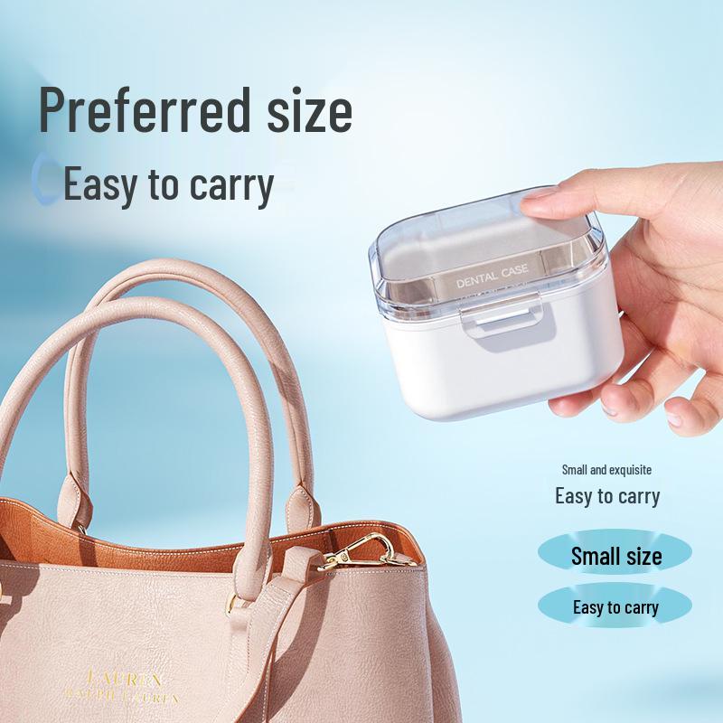 Denture & Retainer Portable Storage & Cleaning Box