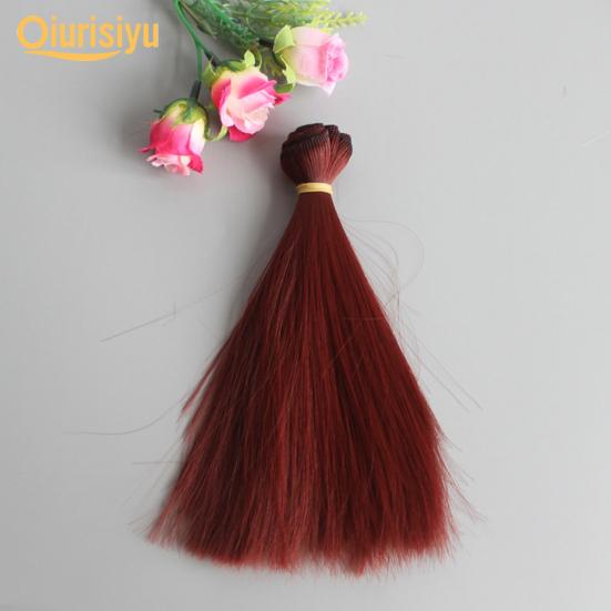 15cm Long Straight Synthetic Fiber Wig Hair Extension for BJD SD Doll Accessory