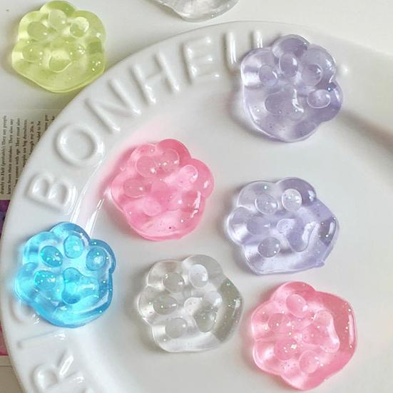 3/5Pcs Clear Cat Paw Squeeze Toy Anxiety Stress Relief Transparent Kitten Paw Pinch Sensory Toy Kids Teens Adults Soft