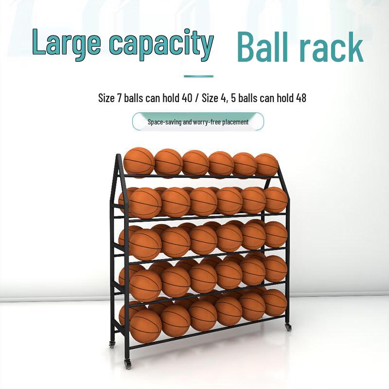 Bewegliches Outdoor-Basketball-Aufbewahrungsregal aus Kohlenstoffstahl