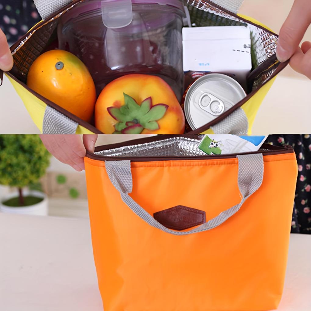 Candy Colored 5 Pcs Waterproof Lunch Bags Thermal Picnic Bag with Ice Pack Bento Box Organizer for Daily Use