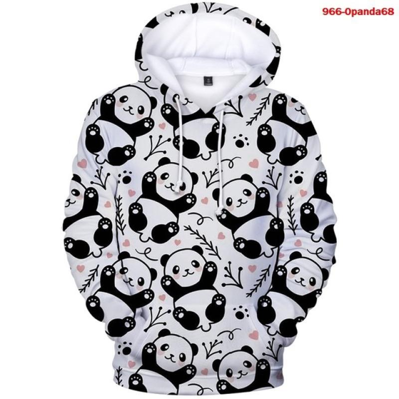 Cute Panda Print Hoodie – Men & Women's Long Sleeve Pullover (Unisex)