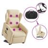 Electric Massage Recliner with Rising Function Cream Fabric