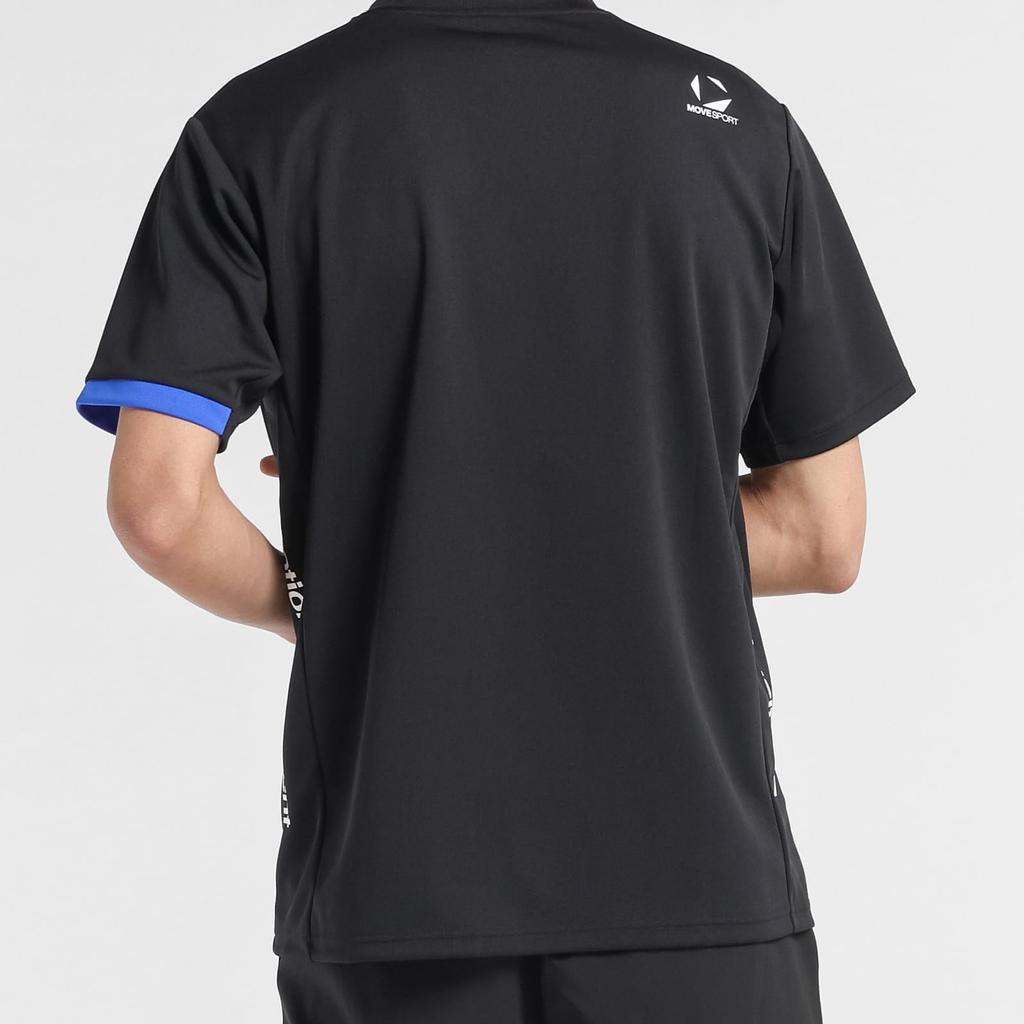 Move Sports Descente Short Sleeve Crew Neck Stretch Training BK00 Men's T-Shirt (EC Exclusive), Moisture-Wicking, Quick-Drying, Shirt, (ST5SHTZ1MB)