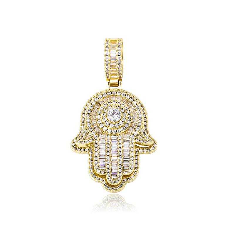 Men's Trendy Retro Fatima Hand Zircon Necklace