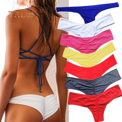 Talos Hot Sexy Summer Bikini Thong Bottom Brazilian Ruched Bandage Swimwear Sexy Beach Wear