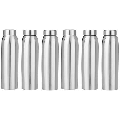 Bouteilles d'eau en acier inoxydable, lot de 6, 1 L chacune, 1 litre
