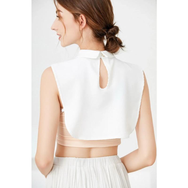 Chiffon Fake Collar Ladies Bottoming Shirt Women False Collar for Sweater Autumn and Winter Solid Color Detachable Collar