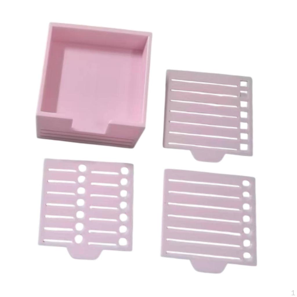 Sticky Note Holder with Stencil Memo Dispenser Easy To Use Business Card Office Desk