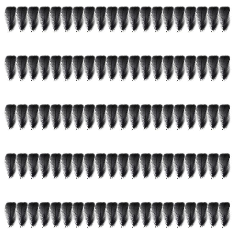 

100 шт. Натуральне ремесленне пір я Натуральне чорне пір я Декорація для ловевців снів Весільна прикраса Маскарадний капелюх